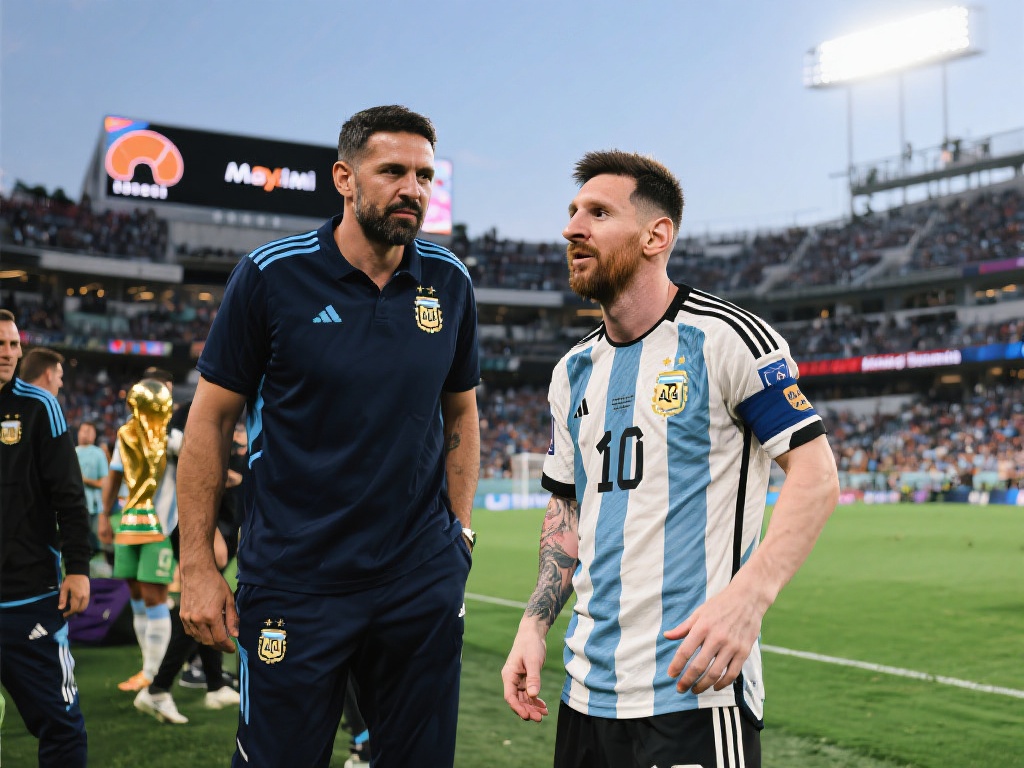 斯卡洛尼现场观战洛杉矶战迈阿密考察梅西状态